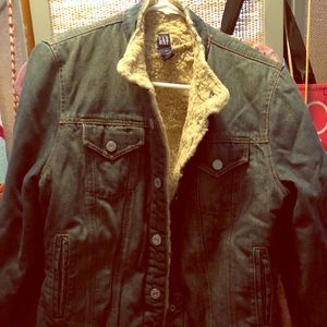 Gap Denim Jacket. Sherpa Lined Sz. Med
